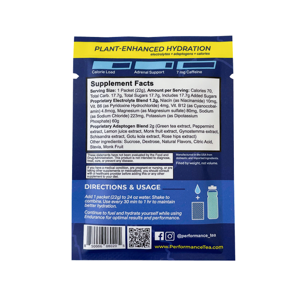 Endurance Electrolyte Lemonade Iced Tea Mix Singles 0.77 oz (5 Pack