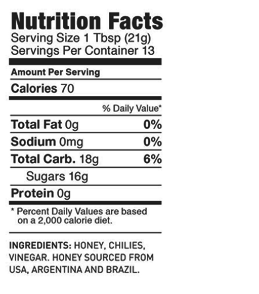 Extra Hot Honey Squeeze Bottle 12 oz additional information