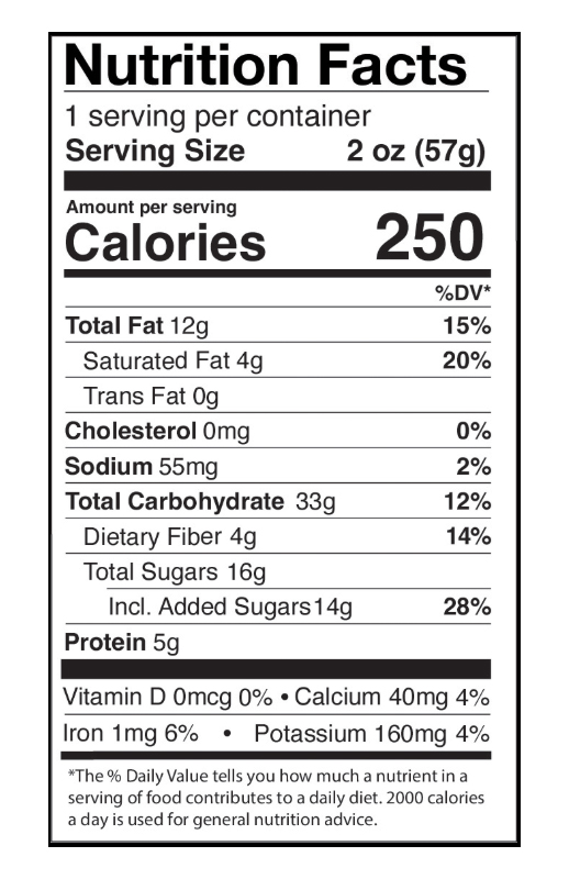 Butterscotch Chip Granola 2 oz additional information
