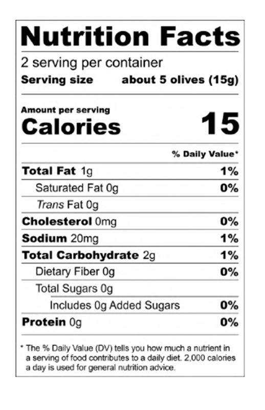 Chili & Oregano Green Olives 1.1 oz additional information