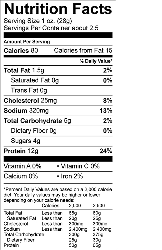 Original Turkey Jerky 2.25 oz additional information