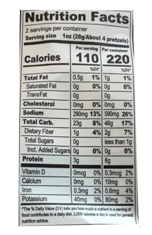 Pretzels Original 2 oz additional information