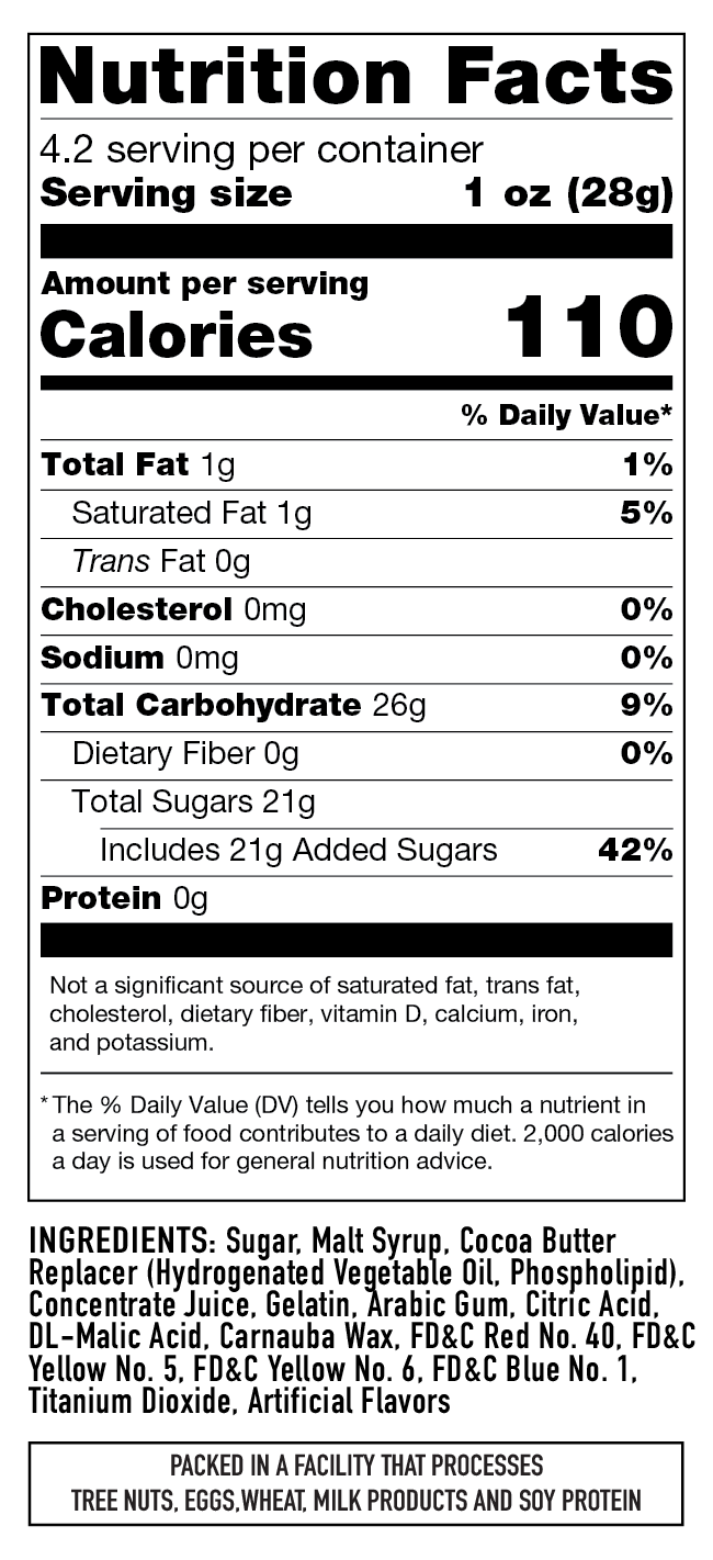 Freeze Dried Sour Bites 4.2 oz additional information