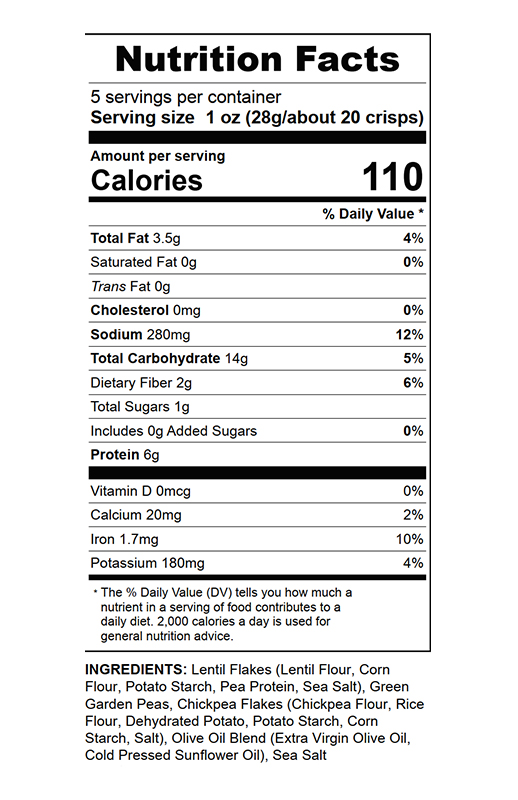 Sea Salt Veggie Crisps 1 oz additional information