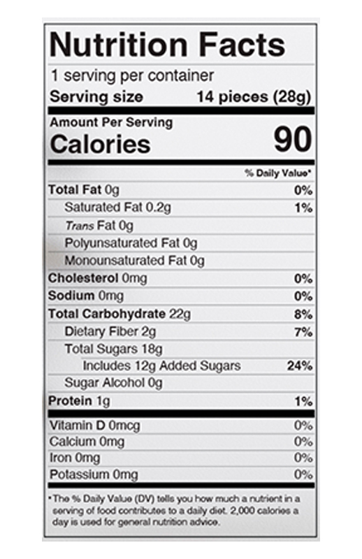 Peach Mango Chews 1 oz additional information
