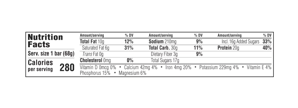 Clif Bar Protein Bar Cookies 'N Cream 2.4 oz additional information