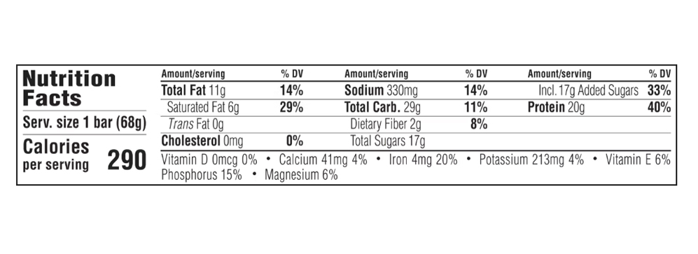Clif Bar Protein Bar Chocolate Peanut Butter 2.4 oz additional information