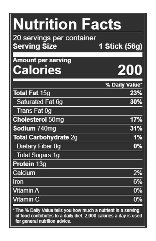 FATTY Original Smoked Meat Stick 2 oz additional information