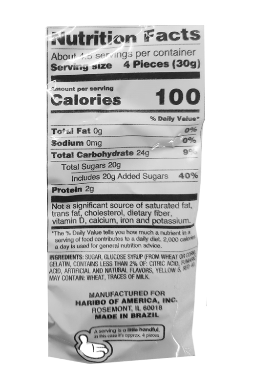 Haribo Peaches Gummi Candy 5 oz additional information