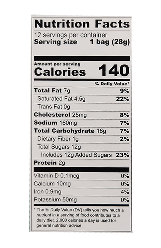 Tate's Tiny Chocolate Chip Cookies 1 oz additional information