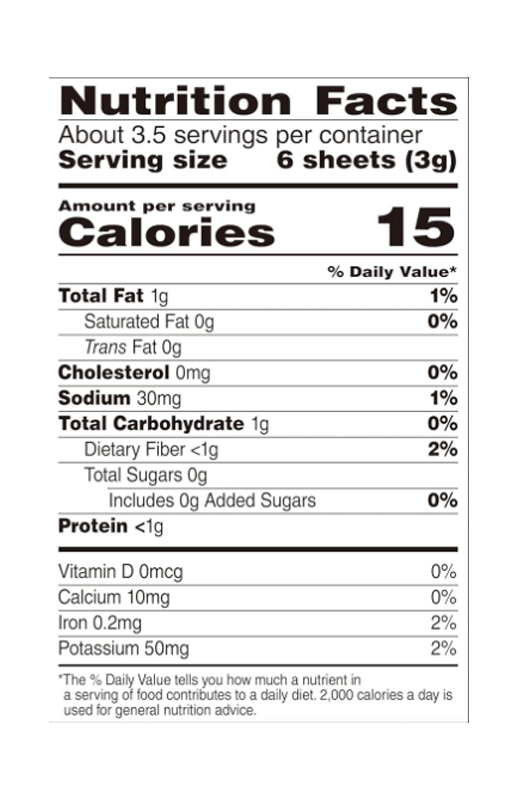Bibigo Wasabi Seaweed 0.35 oz additional information