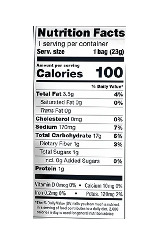 Sour Cream & Onion Potato Snack 5 oz additional information