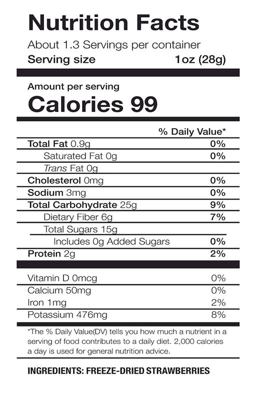 Crunchy Strawberries Freeze-Dried Fruit 1.3 oz additional information