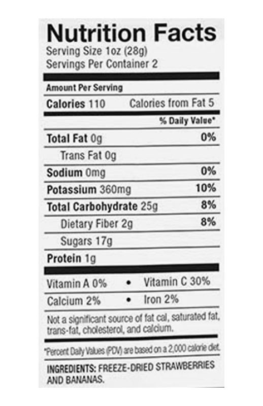 Crunchy Strawberries 'N Bananas Freeze-Dried Fruit 2 oz additional information