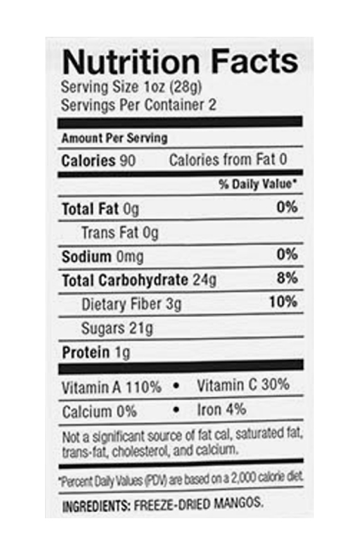 Crunchy Mango Freeze-Dried Fruits 2 oz additional information
