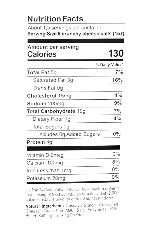 Classic Cheese Crunchy Bites 1.5oz additional information