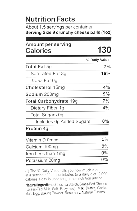 Rosemary & Garlic Crunchy Cheese Bites 1.5oz additional information