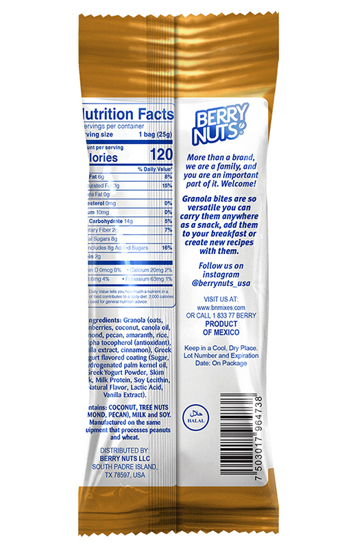 Granola Bites with Greek Yogurt Coating 0.88 oz additional information