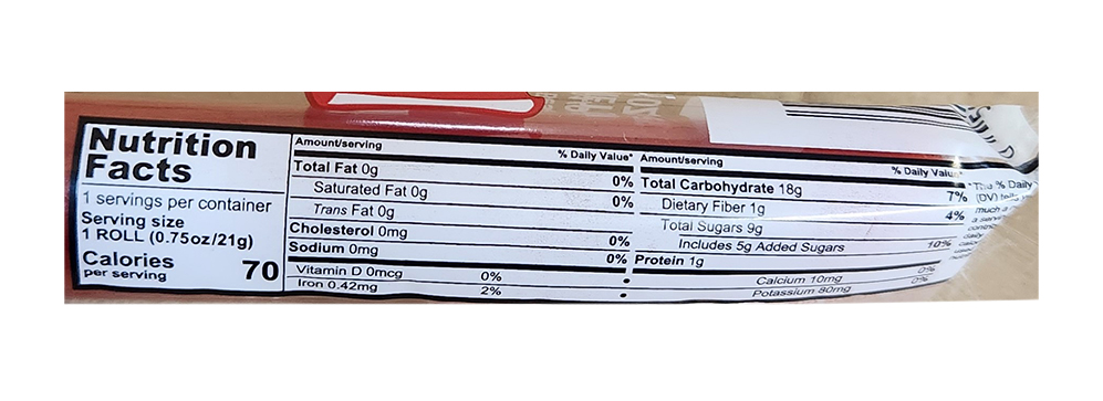 Strawberry Fruit Rolls 0.75 oz additional information
