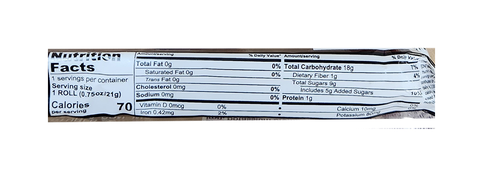 Grape Fruit Rolls 0.75 oz additional information