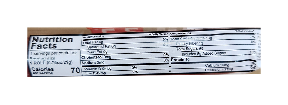 Cherry Fruit Rolls 0.75 oz additional information