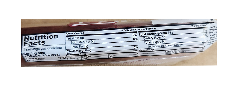 Raspberry Fruit Rolls 0.75 oz additional information