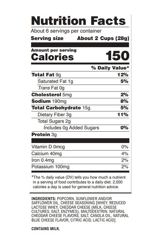 Popcorn Indiana Aged White Cheddar 3.5 oz additional information