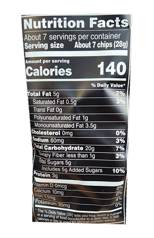 Cinnamon Sugar Baked Pita Chips 1.5 oz additional information