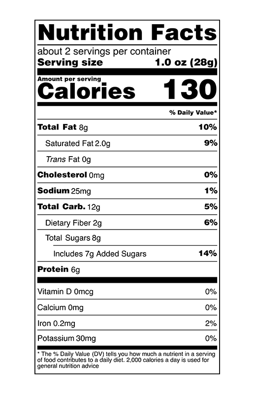Peanut Butter Chocolate Chip Life Changing Bar 1 oz additional information