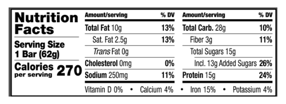 Peanut Butter Brownie Protein Bar 2.2 oz additional information