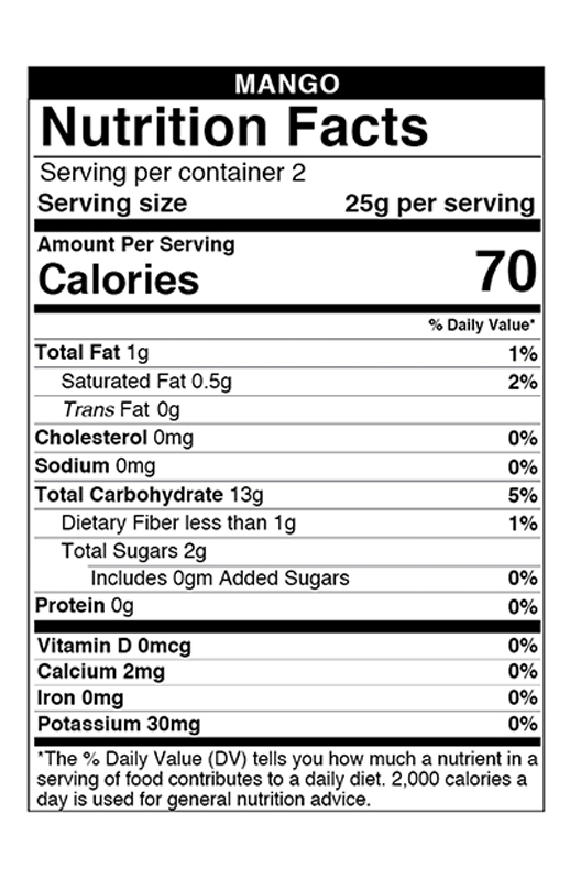Mango Vacuum Cooked Chips 1.75 oz additional information