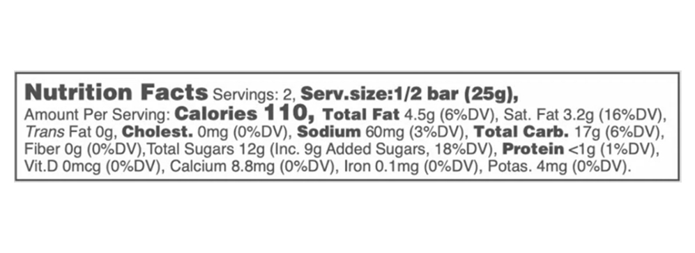 Caramel Nougat Bar 1.76 oz additional information