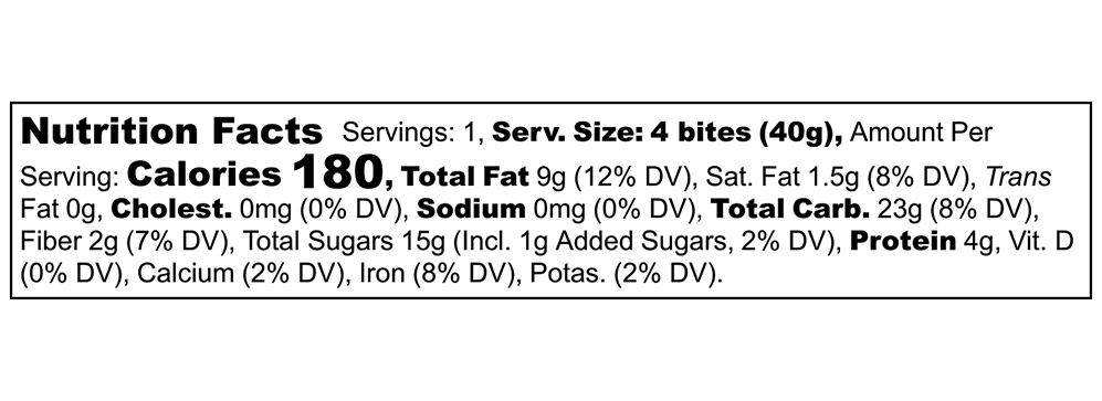 Cinnamon Roll Energy Bites 1.4 oz additional information