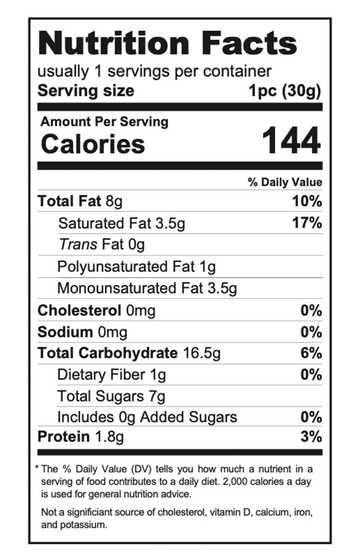 Single Served Baklava Pistachio 1.05 oz additional information