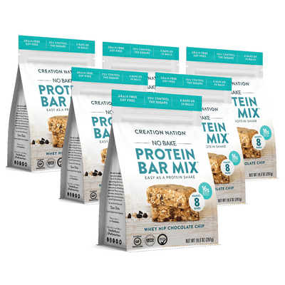 Whey Hip Chocolate Chip -No-Bake Protein Bar Mix (6 Pack)