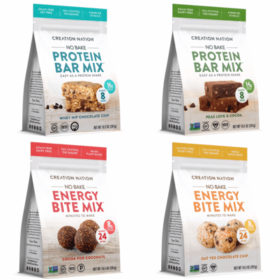 No-Bake Protein Bars & Bites Variety (4 Pack)
