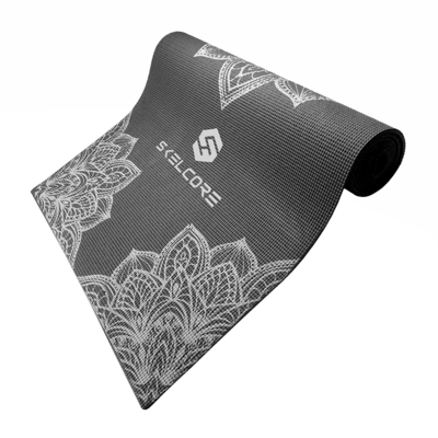Skelcore 4mm Floral Yoga Mat with Carry Strap