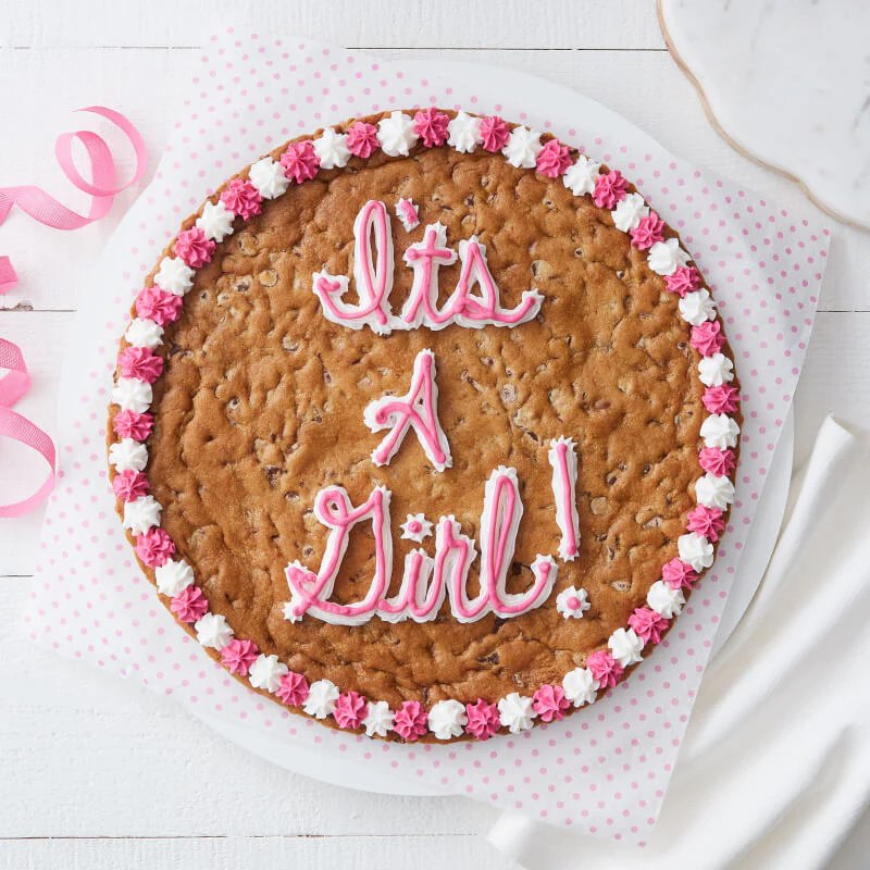It's A Girl Cookie Cake (16 inch) image