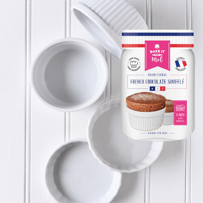 Traditional French Chocolate Souffle Mix + 4 Ramekins image