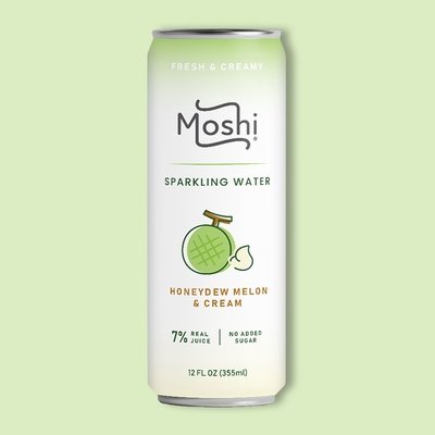 Moshi Sparkling Water - Honeydew Melon + Cream 12 oz