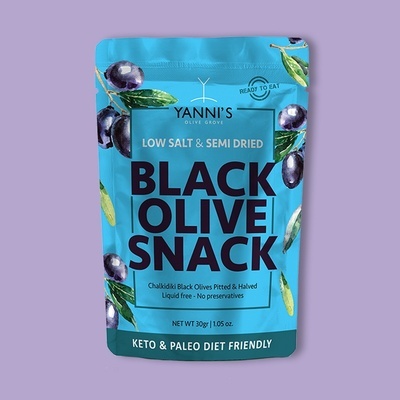 Low Salt & Semi-Dried Black Olive Snack 1.05 oz