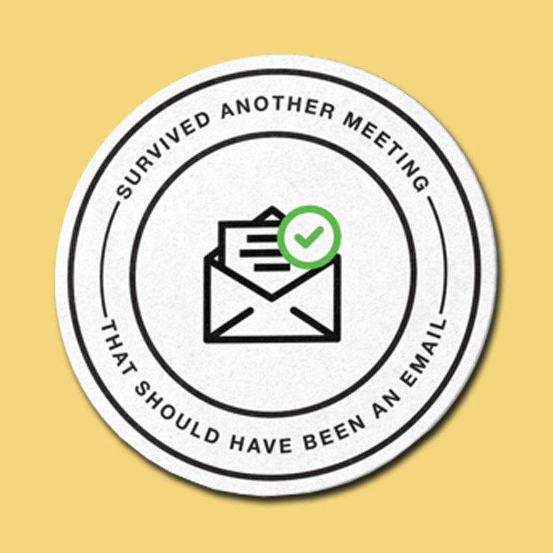Survived Another Meeting Coaster (Pack of 6) image