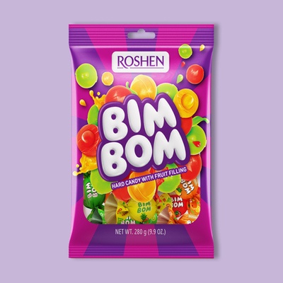  Bim-Bom Hard Candy with Fruit- Berry Filling 9.9 oz