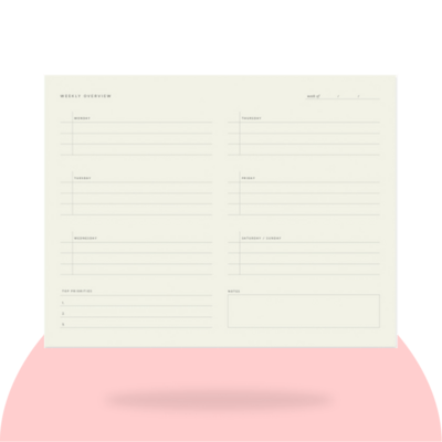 Weekly Overview Notepad