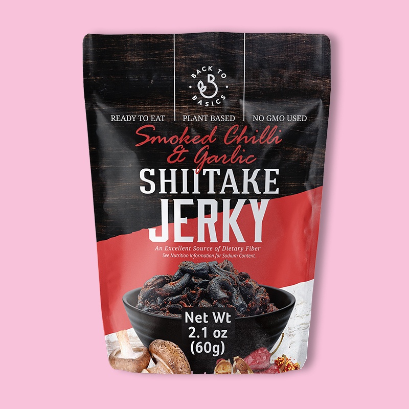 Back to Basics Mushroom Jerky Smoked Chili and Garlic  2.1 oz image