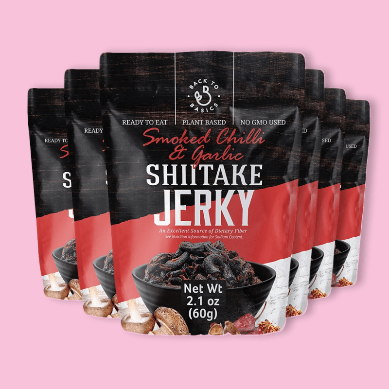 Back to Basics Mushroom Jerky Smoked Chili and Garlic  2.1 oz (Pack of 6) image