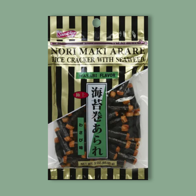 Wasabi Norimaki Arare Rice Crackers with Seaweed 3 oz