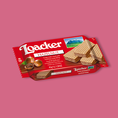 Loacker Crispy Wafer Cookies with Hazelnut 1.59 oz image