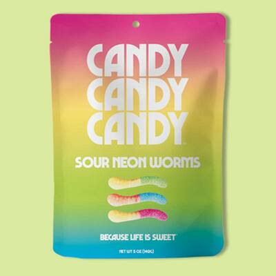 Sour Neon Worms 5 oz image