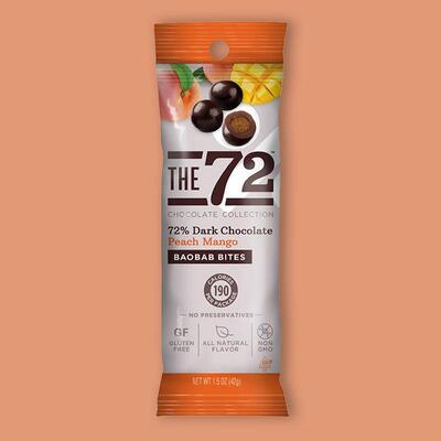 Peach Mango 72% Dark Chocolate Baobab Bites 1.5oz